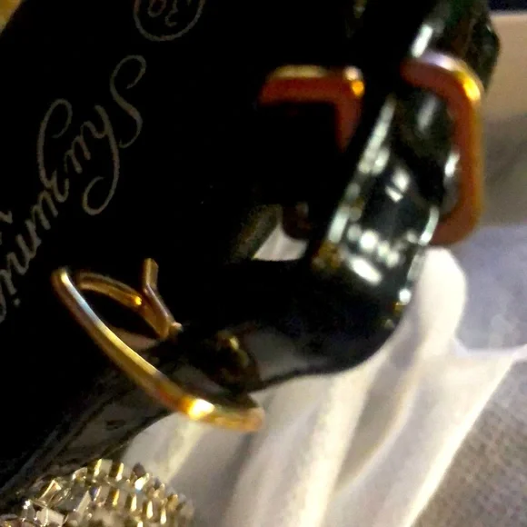 Black platform heels with silver rhinestone fringe - Picture 7 of 7